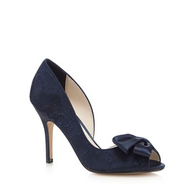 No. 1 Jenny Packham Blue peep toe lace court shoes